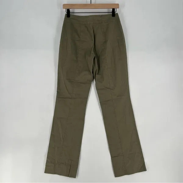 Boston Proper Lightweight Stretch Cotton Seamed Straight Leg Olive Utility‎ Pant - Image 7