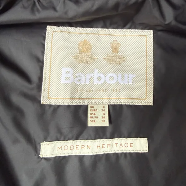 Barbour Cosmia Modern Heritage Black Quilted Longline Liner Vest USA 4 UK 8 - Image 4