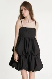 Black mini tiered Dress - Image 2