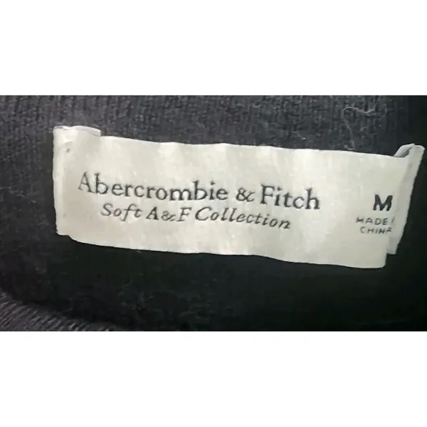 Abercrombie & Fitch Women's Size M Soft AF‎ Black Sweater Quarter Zip Collared - Image 2