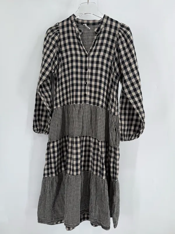 Anthropologie little lies Contrast Gingham Dress size small - Image 3