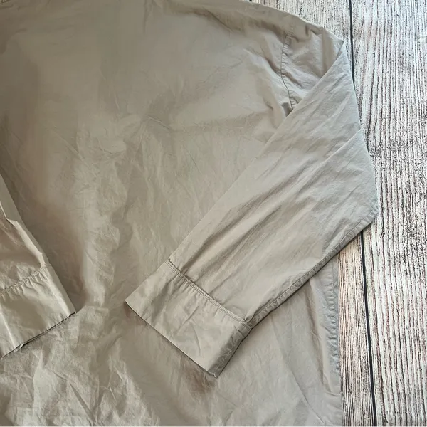 Skims Poplin Sleep Button Up Top Unisex Size Large Gray‎ Long Sleeve Loungewear - Image 7
