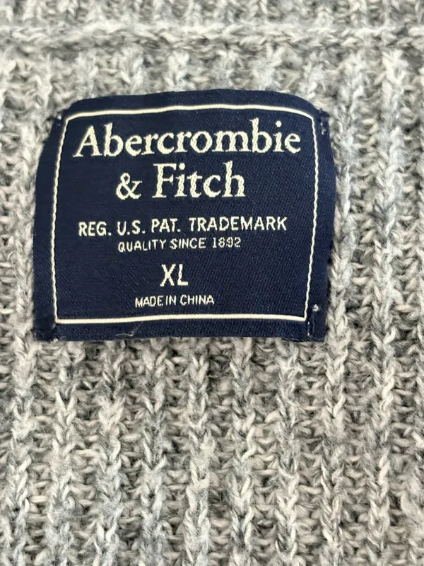 Abercrombie & Fitch Gray Ribbed Wrap Sweater XL - Image 4