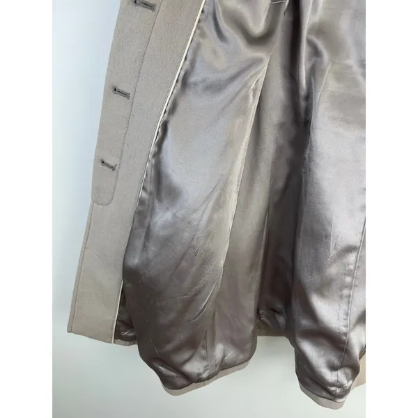 Anthropologie Elevenses Master Car Beige Tan Wool Blend Puff Sleeve Peacoat 4 - Image 7