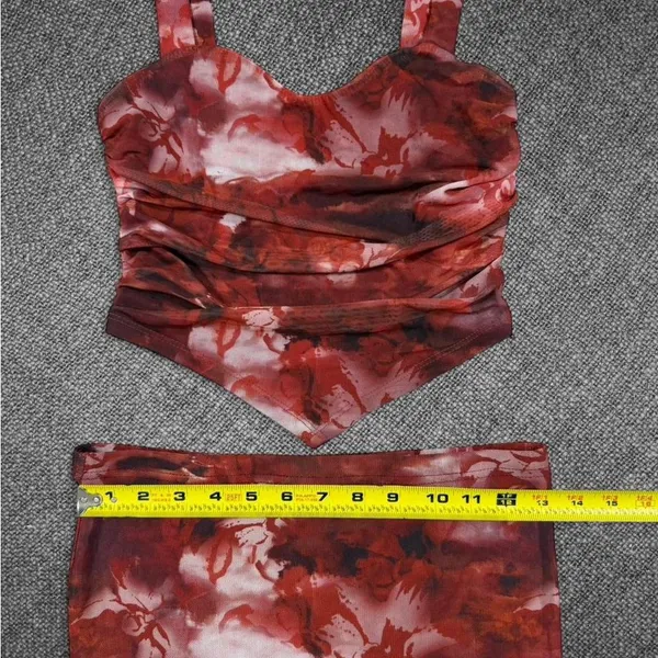 Red Marble Print Two Piece Set - Image 5