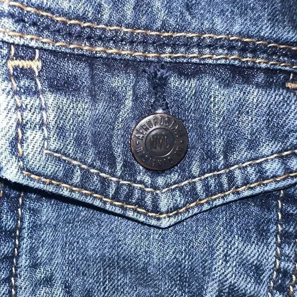 Aeropostale denim distressed L normcore basic classic jacket - Image 4