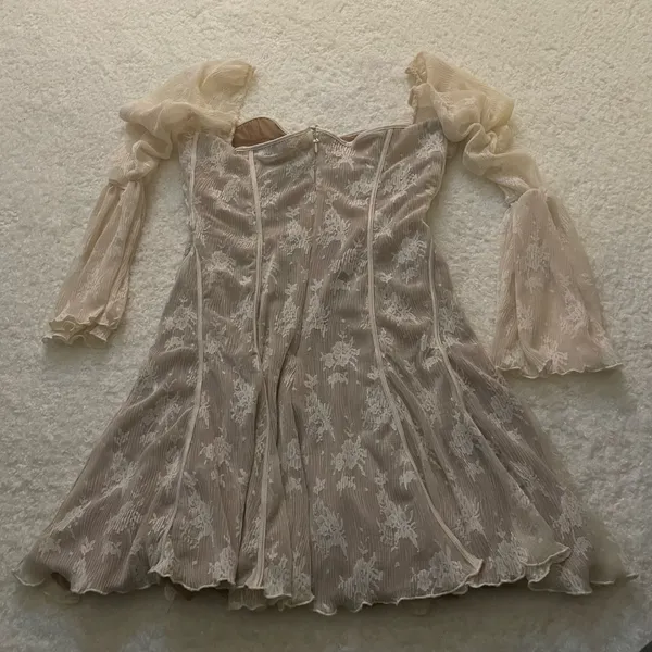 NWOT House of cb ANALISSA Vintage Cream Lace Corset Dress in long. Size Large+ - Image 5