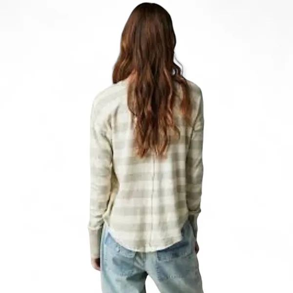 We The Free Sail Away Striped V Neck‎ Long Sleeve Top Women's Size L - Image 2