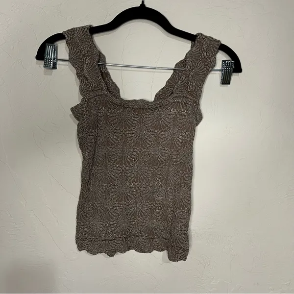 Intimately Free People Love Letter Cami Brown‎ Textured Crop Square Neck Top - Image 5
