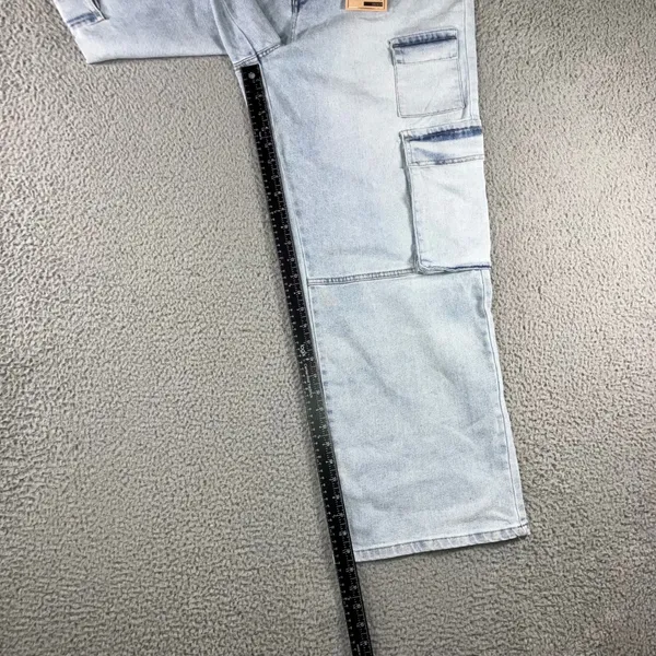 Love Cult Cargo Pants Women 1X 36x29.5 Wide‎ Leg Stretch Utility Denim Jeans NWT - Image 5