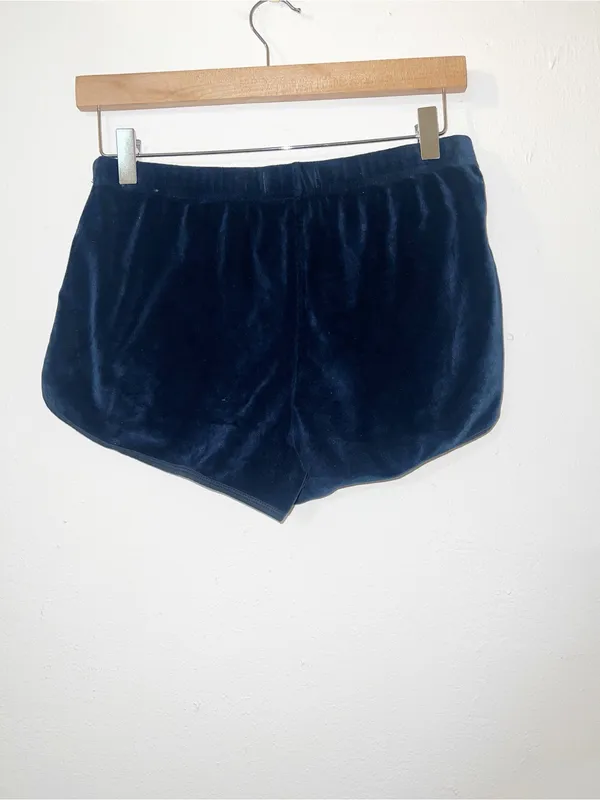 Hollister Navy Velvet Women's Lounge Mini Pull On Shorts - Image 4
