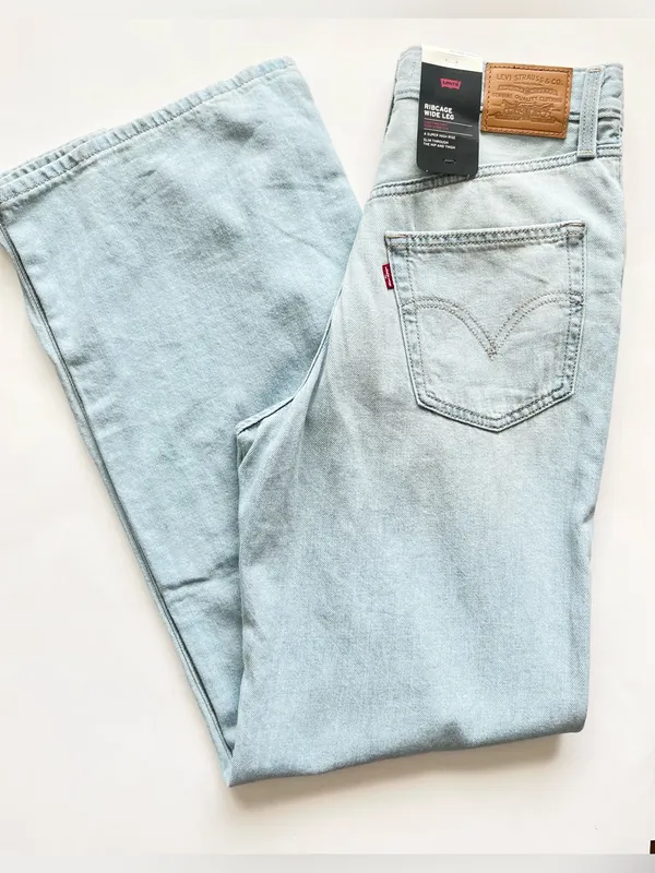 Levi’s Ribcage wide leg jeans linen and denim NEW 26 - Image 4