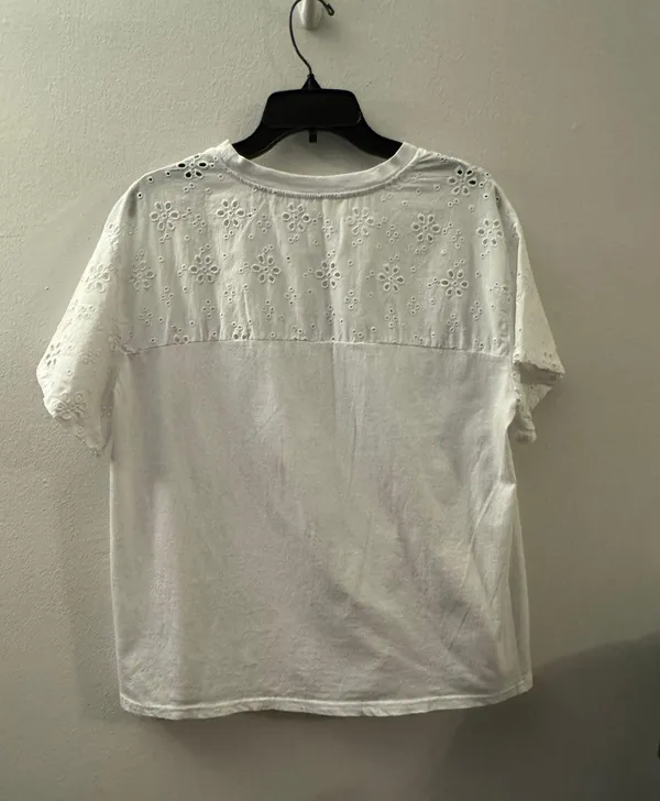 White Cotton Short Sleeve T-Shirt Large - Image 5