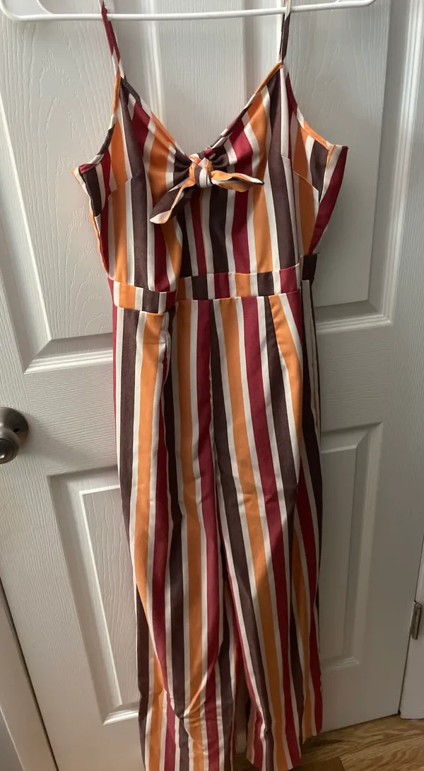 Striped Tie-Front Jumpsuit - Image 2