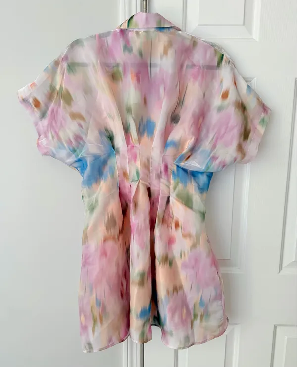 Anthropologie The Tobie Organza Mini Shirtdress by Exquise, Size M - Image 12