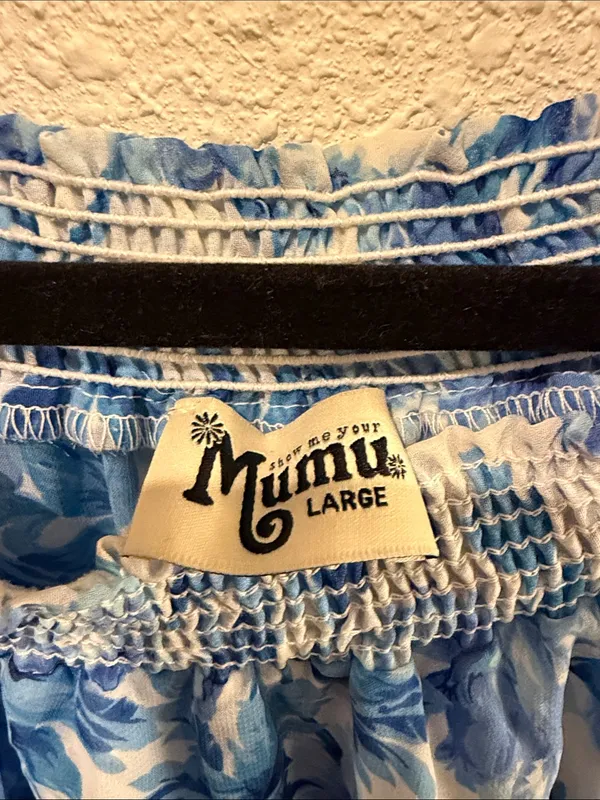 Show Me Your MuMu Blue Floral Off-Shoulder Maxi - Image 2