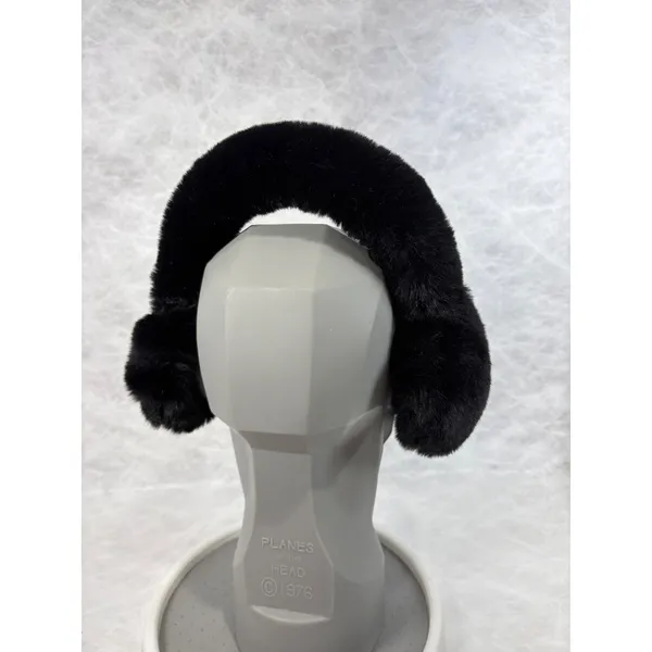 Aspen Womens Faux‎ Fur Earmuffs Black Plush Winter Ear Warmers Accessory - Image 3