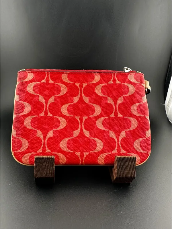 Coach Red Signature Wristlet Pouch - Image 2