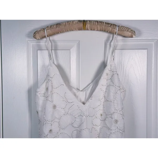 NWT Abercrombie Beaded Pearl Floral Mini Dress Size L White Bridal Event Party - Image 8