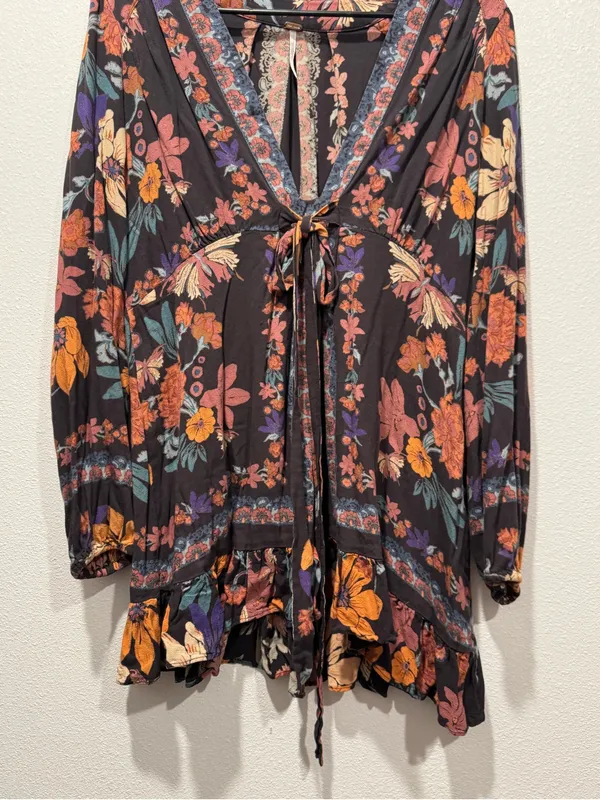 Free People Violet Hill Floral Tunic Mini Dress Size 10 NWOT - Image 5