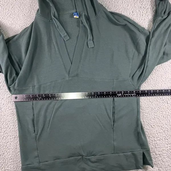 Old Navy Oversized Tunic Hooded Sweatshirt Women Medium French Terry V‎ Neck - Image 5
