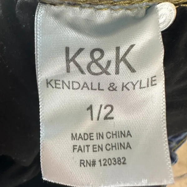 NWT Kendall & Kylie Womens Kouture High Rise Straight Jeans Size 1/2 Raw Hem - Image 6