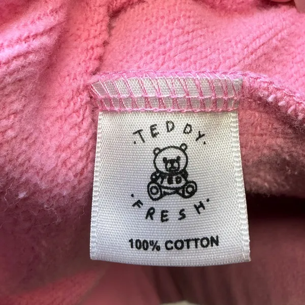 Teddy Fresh Colorblock Hoodie Pastel Pink Purple Teal Cotton Sweatshirt‎ Small - Image 4