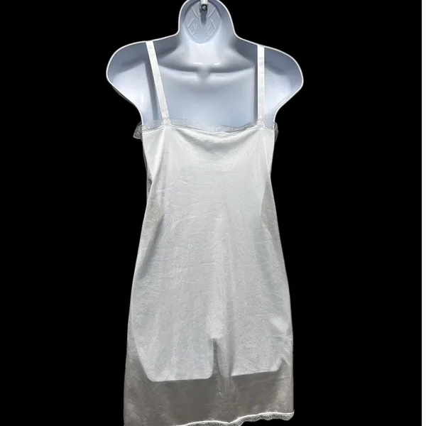 SC‎ Collection Women Babydoll Slip Dress 10 White Satin Lace Romantic Lingerie - Image 3