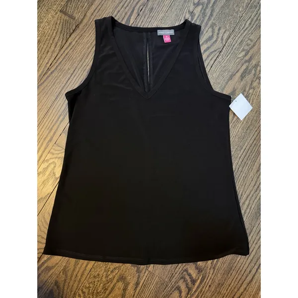 Vince Camuto Women's Black Vneck Stretchy She'll Tank XS NWT - Image 4