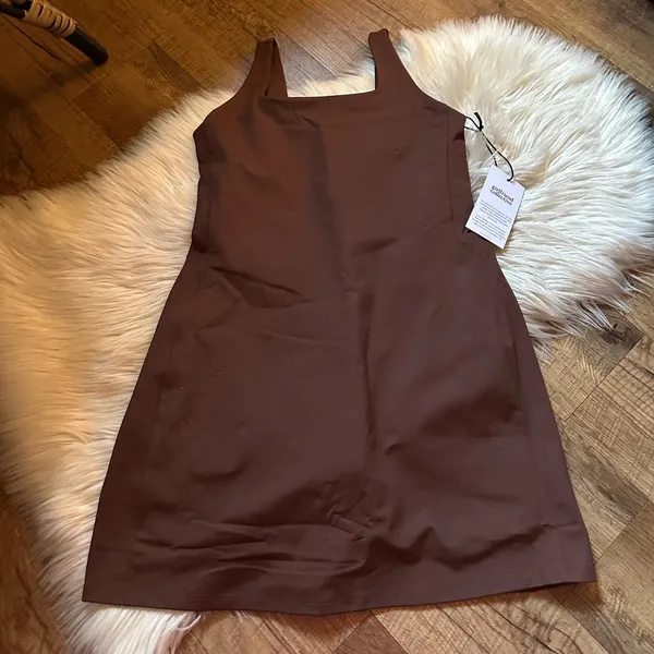 GIRLFRIEND COLLECTIVE Tommy Skort Dress In Brown - Image 5