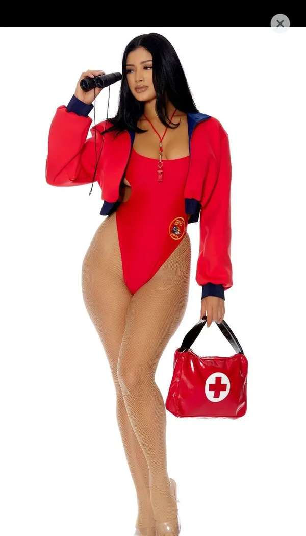 Lifeguard costume 5 piece Red Size XS - Image 3