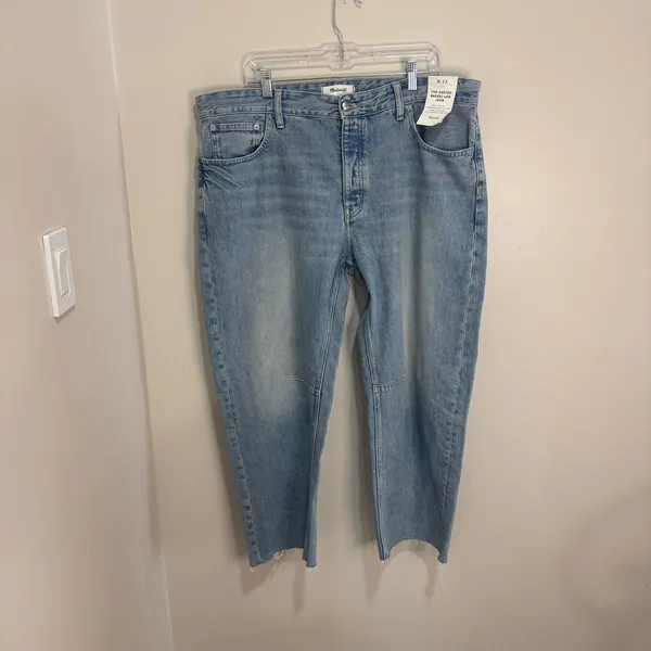 Madewell The Darted Barrel-Leg Jean Light Wash‎ Denim Size 33 NEW - Image 9