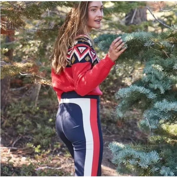 Marine Layer Archive Jordan Ponte Pants in Navy Red White 60s 70s Apres Ski - Image 3