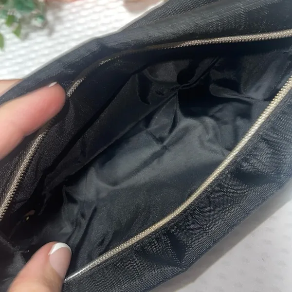 Lancôme Black Zipper Cosmetic Makeup Toiletry Travel Bag Pouch NWOT - Image 4