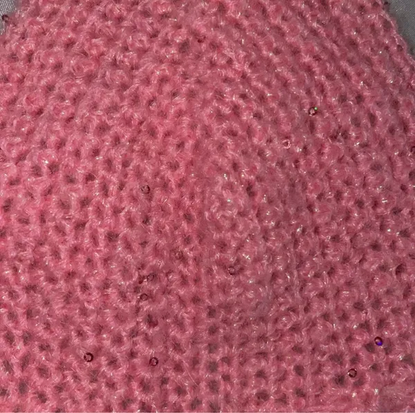 Pink Sparkly Sequin Crochet Knit Bralette / Bikini Top - Image 2