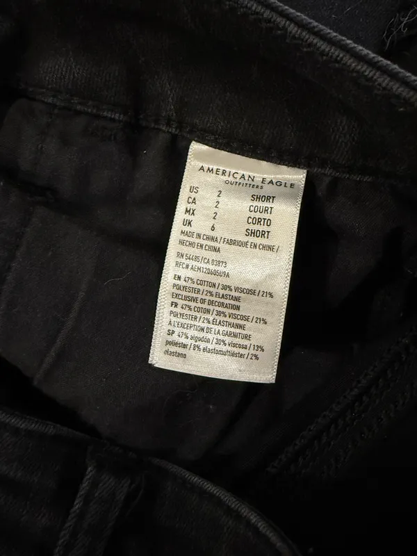American Eagle Distressed Black Denim Jeans - Image 4