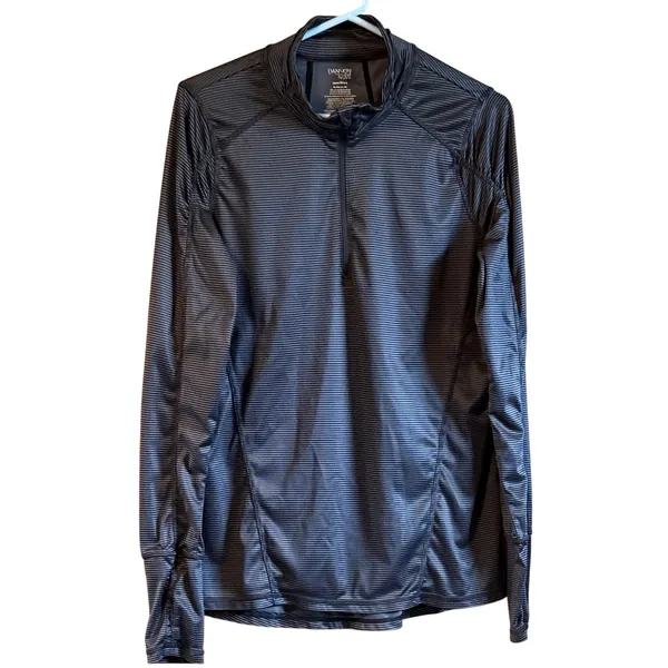 Danskin Now Performance Black Micro-Stripe Athletic Quarter‎ Zip XL Dri More - Image 4