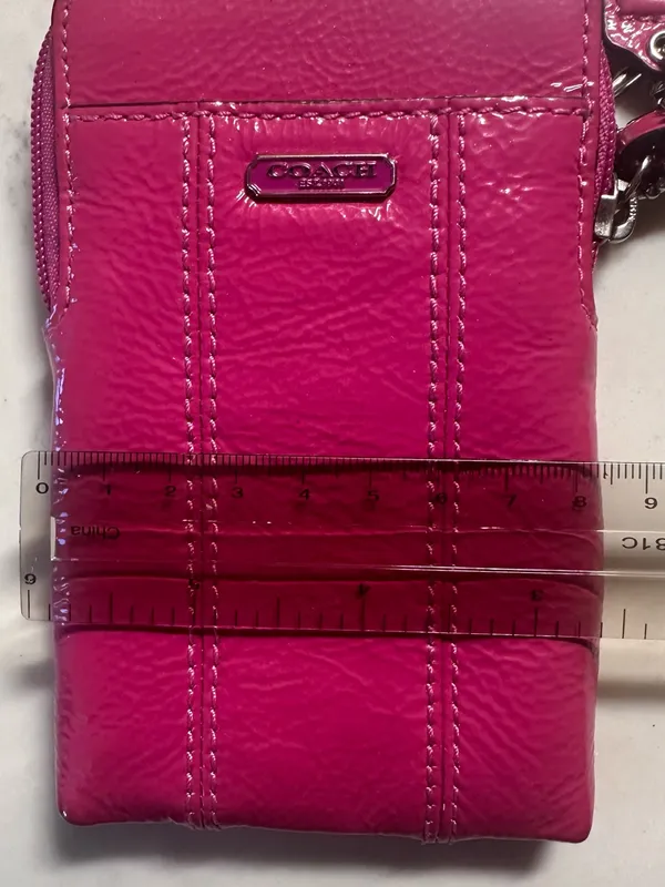 Coach Patent Leather Wristlet in Vibrant Magenta - Image 11