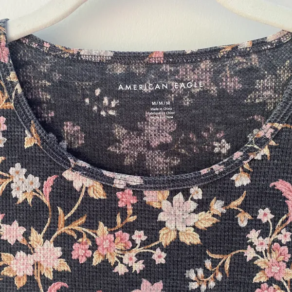 American Eagle Outfitters Waffle Crop Top - Image 2