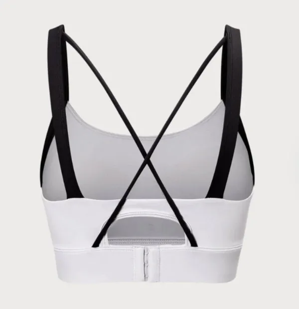 BERLOOK White Contrast Strap Sports Bra - High Support 48 - Image 8