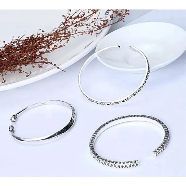 Engraved Boho Cuff Bracelet | 925 Sterling‎ Silver - Image 9