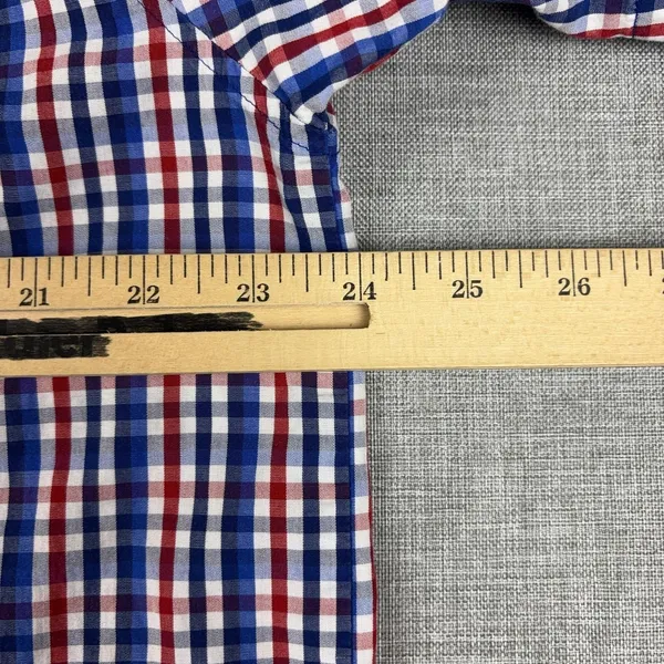 Polo Ralph Lauren Pajama Shirt Mens Large Red Blue Check Cotton Sleepwear - Image 9