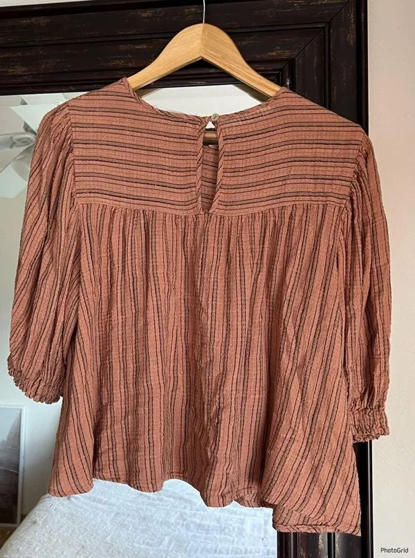 Self Contrast Rust Stripe Top Size M - Image 2