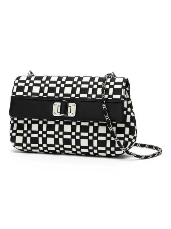 White House Black Market WHBM 𖣴 Checkerboard Chain Handle Mini Bag 𖣴 B + W 𖣴 - Image 3