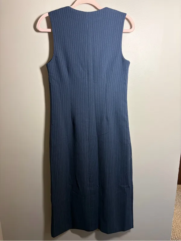 Abercrombie & Fitch Pinstripe Midi Sleeveless Dress NWT Small - Image 7
