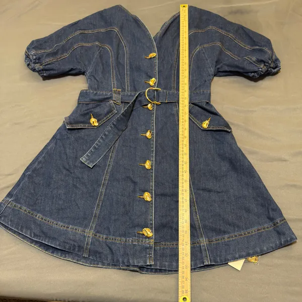 Commense Pocketed Belted Denim Dress - Image 3
