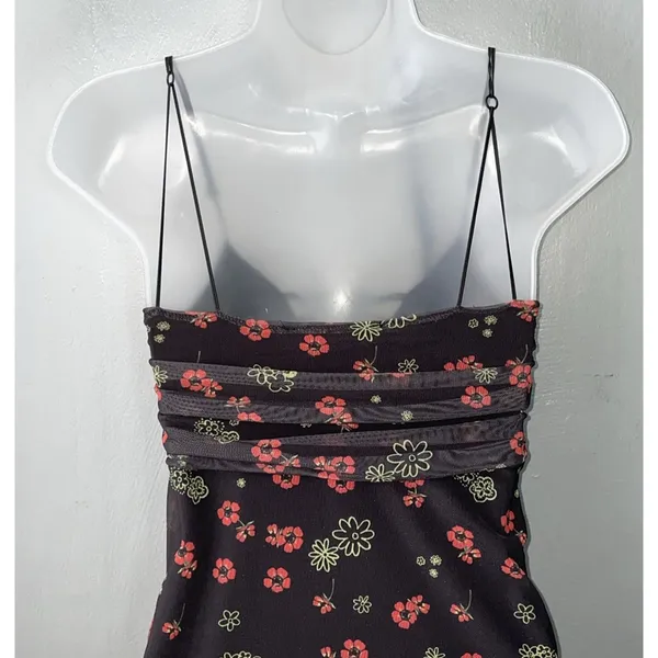 Urban Outfitters Mini Dress Juniors Size Small Black Floral Mesh Y2K Whimsigoth - Image 8