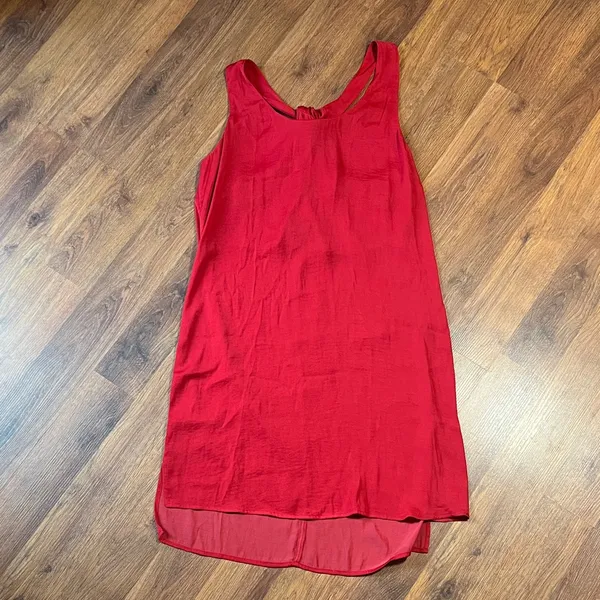 Elegant Red Tie Back Sleeveless Dress - Image 4