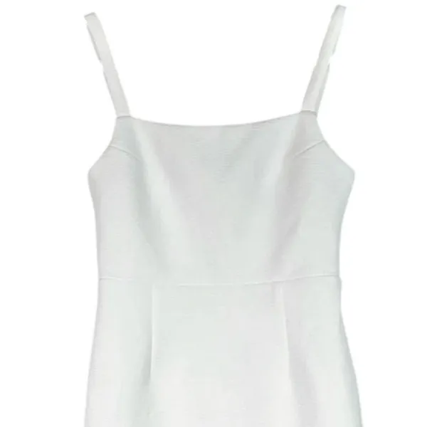 NWT Lulus Guessing Game Sleeveless Square Neck Bodycon Knee Length Dress M White - Image 3