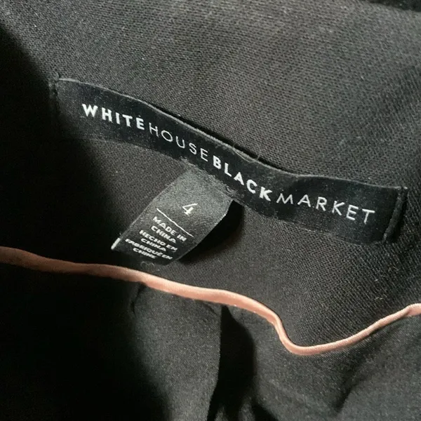 White House | Black Market Black Velvet-Trim Military Style Jacket Size 4 - Image 5